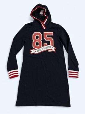 Tommy Hilfiger Navy Dress Hoodie with Red & White Accents